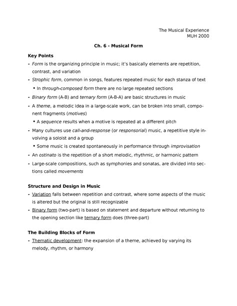 Image result for Musical Form Explained