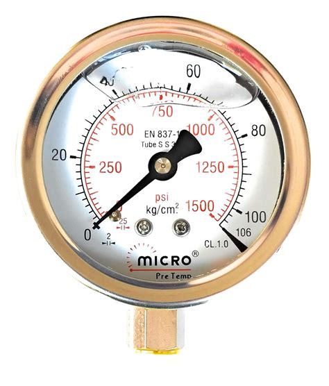 Micro Stainless Steel Pressure Gauge 100mm (4" Inches, Dial, 0-106 kg ...