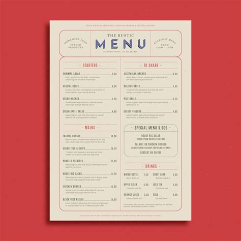Rustic restaurant menu template | Free Vector