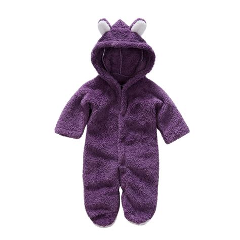 Baby Girls Boys Warm Hooded Romper Clearance Sale Newborn Baby Fleece ...