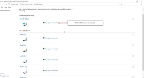 Image result for Backup BitLocker Recovery Key