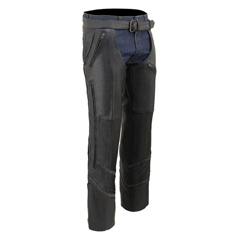 Milwaukee Men's Vented Leather Chaps (Black, Small) : Milwaukee Leather ...