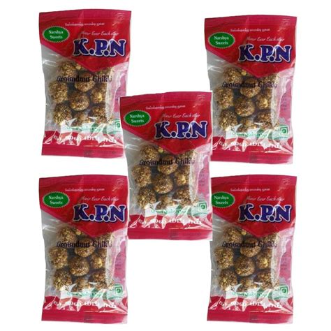 KPN Kovilpatti Ellu Urundai White Sesame Chikki Candy Balls - Pack of 5 ...