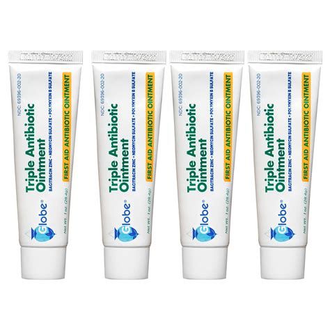 Buy (4 Pack) Globe Triple Antibiotic First Aid Ointment, 1 oz, First ...