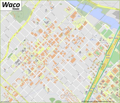 Map Of Downtown Waco Texas