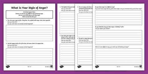 Anger Management Worksheet | Resource | Twinkl USA