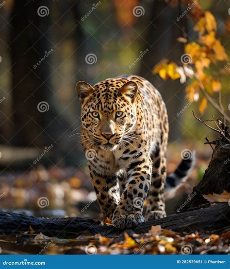 The Amur Leopard an Endangered Rare Big Cat Species Stock Illustration - Illustration of elusive ...
