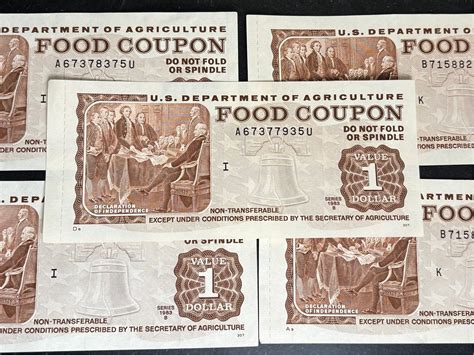 USDA Food Coupon 1976-1990's Collectable Paper Currency Single Stamp ...