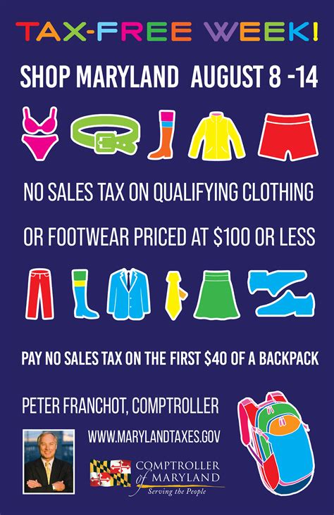 News Release: Franchot Announces Shop Maryland Tax-Free Week, August 8-14
