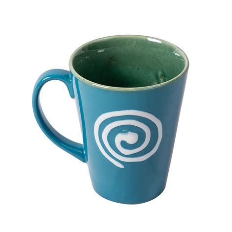 Studio Pottery Handpainted Infinity Design Dual Handglazed Aqua Blue ...