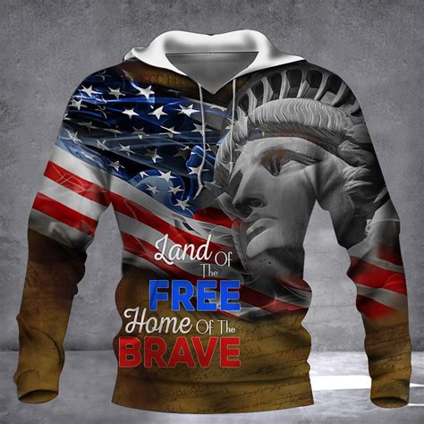 Land Of The Free Home Of The Brave Hoodie Men 4th Of July Clothes Gift ...