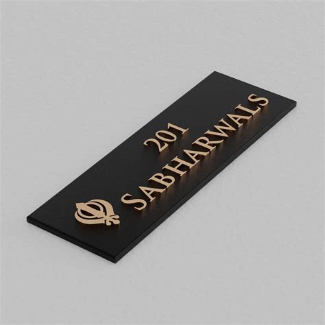 Bellissimo Brass Name Plate (Two Lines) - Khanda – Housenama
