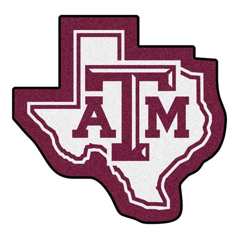 NCAA Texas A&M University Aggies Mascot Novelty Logo Shaped Area Rug in ...