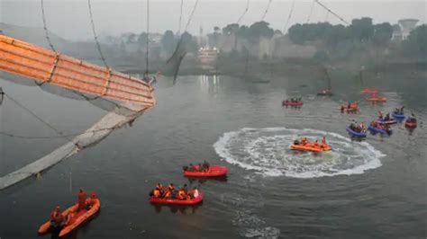 Gujarat's Hanging Cable Bridge Collapses after 5 Days of Renovation