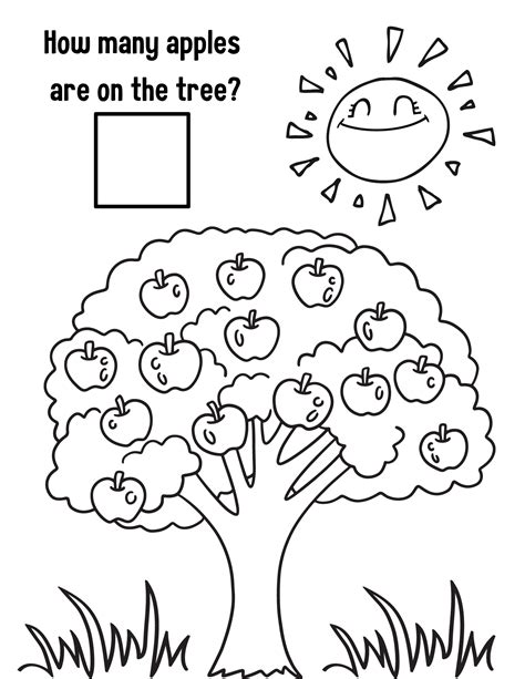 Free Apple Coloring Pages and Activities for Kids
