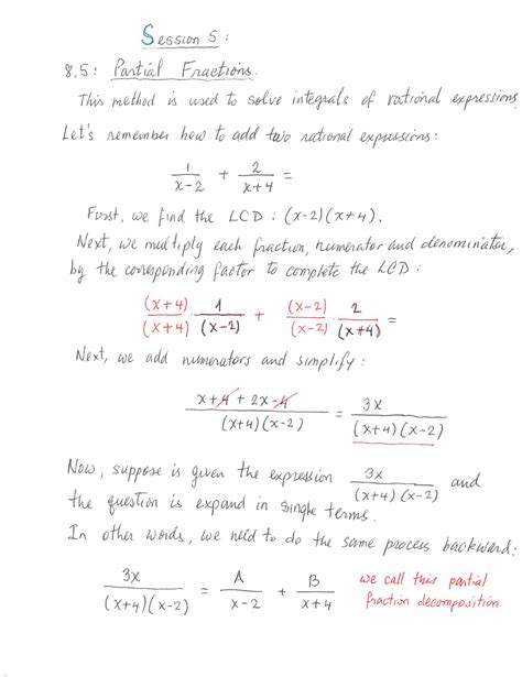 Section 8.5 Partial Fractions -Integrals - MAC2312 - Studocu