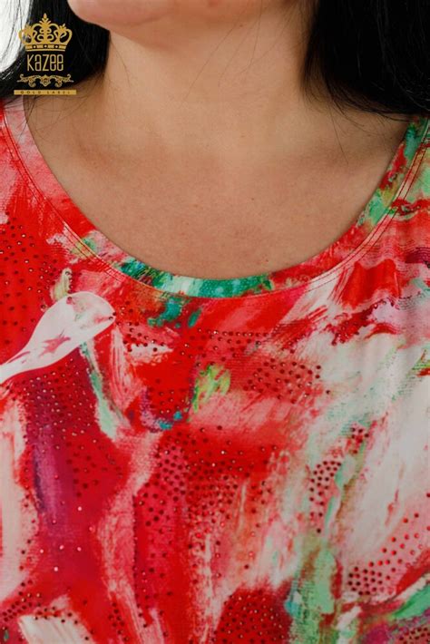 Venta al por mayor Blusa de Mujer - Piedra Bordada - Roja - 77000 | kazee