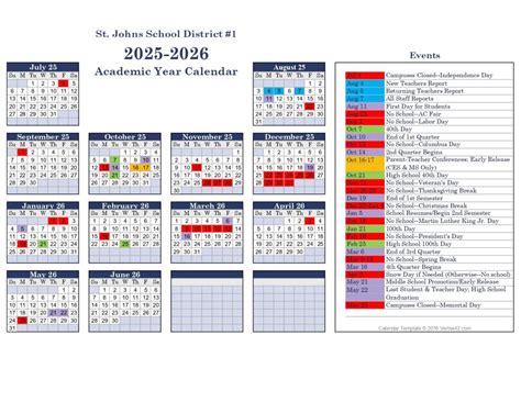 St. Johns School District Calendar 25-26 revised - EduCounty