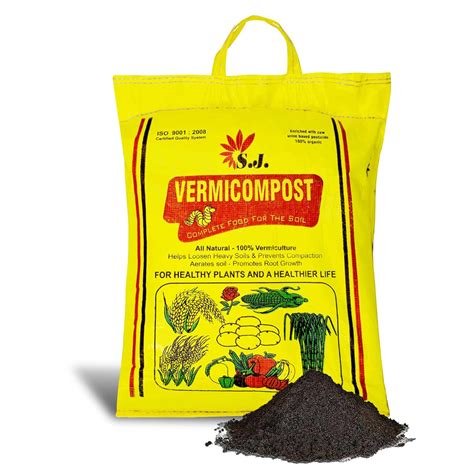 SJ Organics Vermicompost For Plants - 10 Kg | Odorless Fertilizer ...