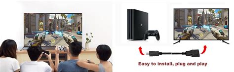 Microware HDMI cable HDMI 1 to 2 Split Double Signal Adapter Convert ...