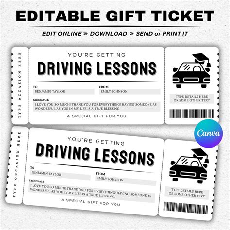 Image result for Driving Lessons Gift Voucher Template