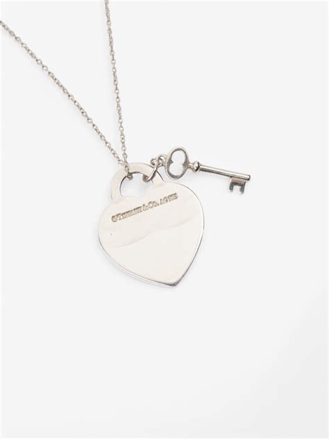 Tiffany and Co Return to Tiffany Heart Tag With Key Pendant Silver Sil ...