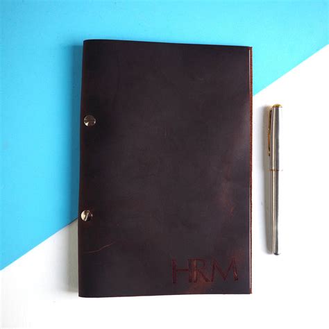 personalised refillable leather bound notebook by stabo ...