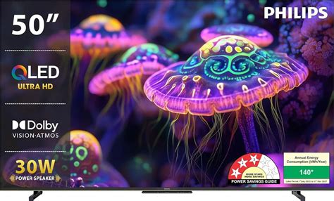 Philips Lumina Series 50 inch Ultra HD 4K Smart QLED TV (50PQT8100/94 ...
