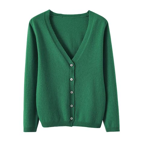 Army Green Cardigan Sweaters for Women Spring And Autumn Leisure Loose ...