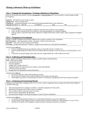 Fillable Online Biology Laboratory Write-up Guidelines Fax Email Print ...