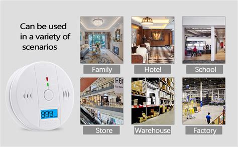 HASTHIP® Carbon Monoxide Detector Alarm 85DB Replaceable Battery ...