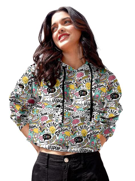 Buy FIONAA TRENDZ Women's Cotton Hooded Neck Crop Top |Colorblock ...