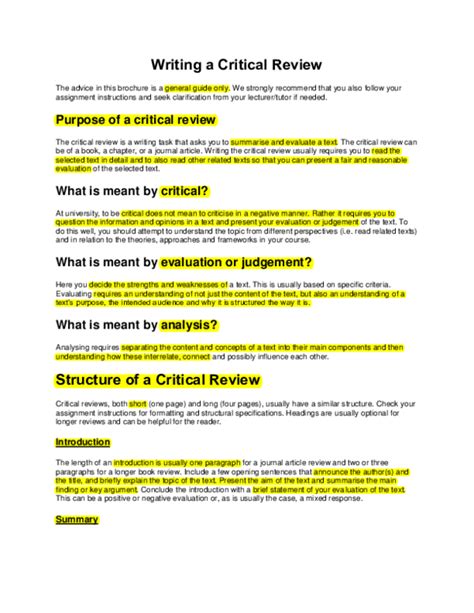 Image result for Critical Review Essay Example