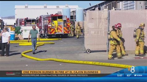One person burned in fire at El Cajon business | cbs8.com