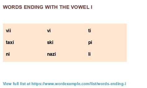 Words ending with the vowel i (1,000 results)