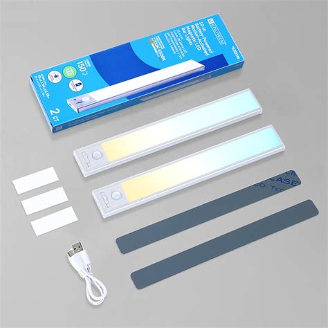 Utilitech Under Cabinet Light 2-Pack 10-in Rechargeable Battery LED ...