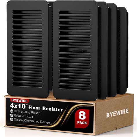 VOISEN Floor Register 4x10, 6 Pack Black Floor Register Vents,Heavy ...