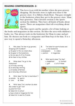 Sports Worksheet Reading 的图像结果