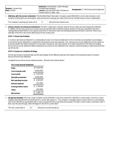 FIN-320-16851-M01 Mod 2 MyFinanceLab Assignment Solutions - Studocu
