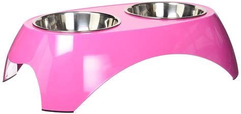 Buy Petmate 14.5 oz Italia Raised Double Bowl, Medium, Pink Online at ...