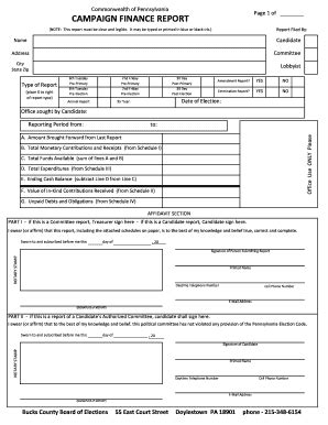 Campaign Finance Report (DSEB-502) - Bucks County - Buckscounty - Fill ...