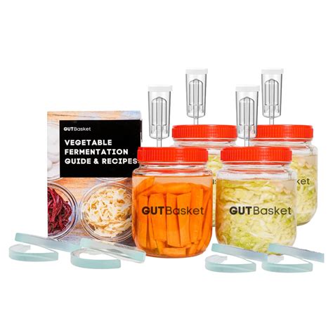 Buy Gutbasket DIY Vegetable Fermentation Kit - Glass Jar 1 L (4 Jars ...
