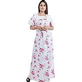 AV2 Women's Cotton Solid Maxi Nighty(5044FF_Navy_Free Size) : Amazon.in ...