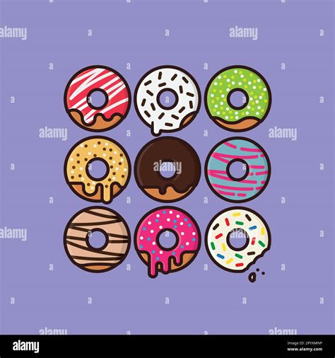 Variety of doughnuts vector illustration for Doughnut Day on June 2nd ...