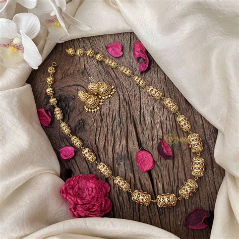 Vriksham Traditional Bridal Gold Ruby-Inspired Beaded Neckpiece–G20652 ...