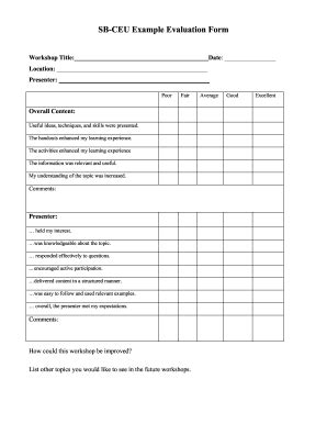 Sample Ceu Evaluation Form 2020-2026 - Fill and Sign Printable Template ...