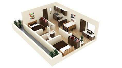 Two bed studio apartment floor plan idea Exterior Design, Interior And ...