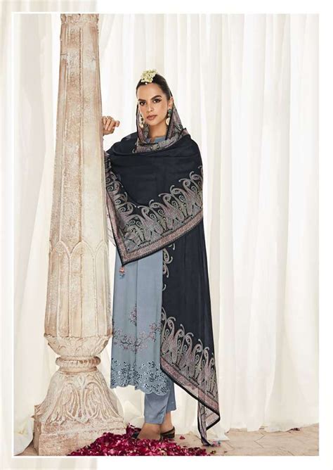 Kimora Pure Pashmina Winter Suit Dress Material with Embroidery – Stilento