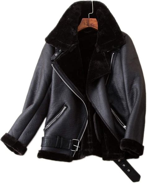 Buy LY VAREY LIN Women's Faux Shearing Moto Jacket Thick Lined Parka ...