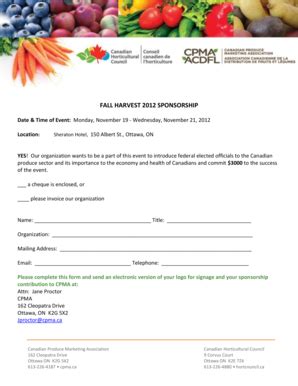 Fillable Online Sponsorship Form (pdf) - Canadian Produce Marketing ...